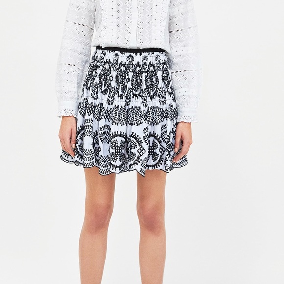 Zara Skirt w/Contrasting Embroidery - Picture 2 of 8